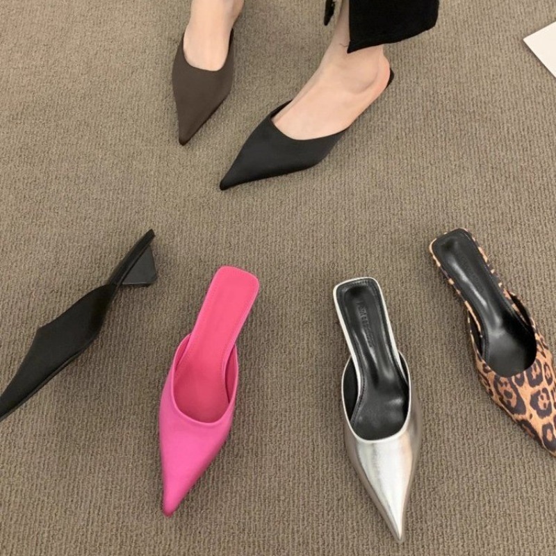Sandals - Novo luxo apontou toe mulheres mules